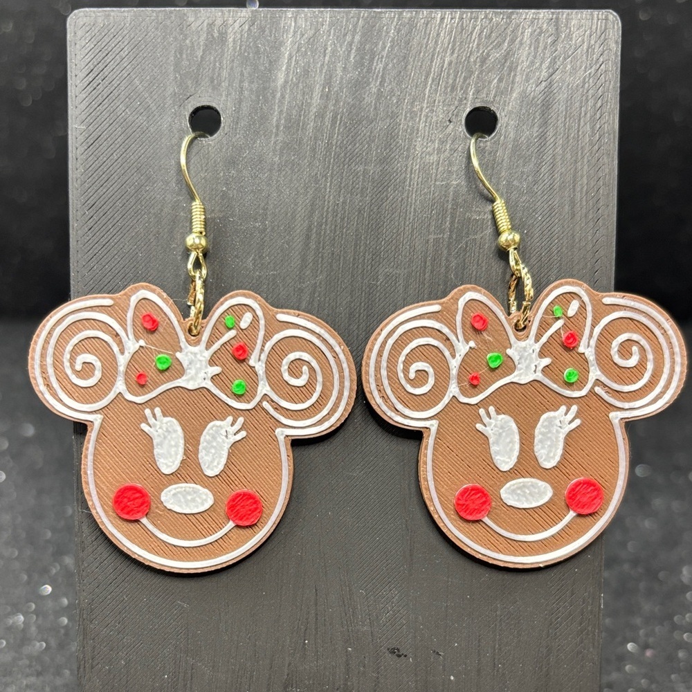 Gingerbread Cutie Earrings With Festive Bows | Holiday Christmas Jewelry